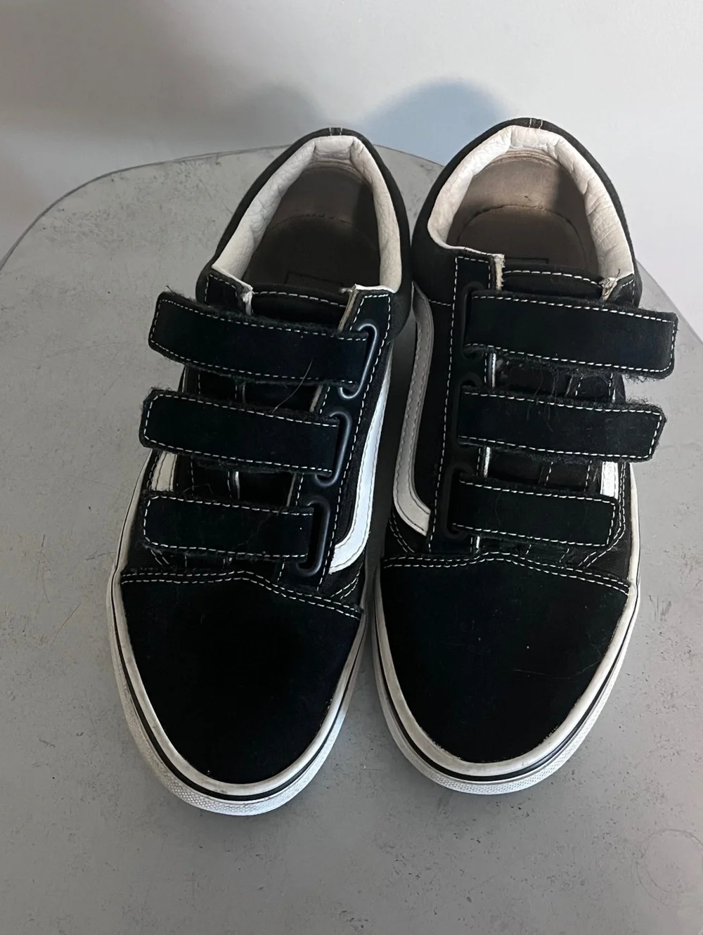 Vans Skater Old Skool V Black White Sneakers Men’s 6.5 Women’s 8 Velcro